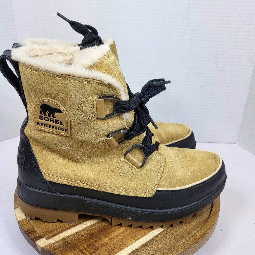 SOREL Women's Tivoli IV Camel Brown Waterproof Suede Winter Snow Boots Size‎ 10 - Picture 2 of 10